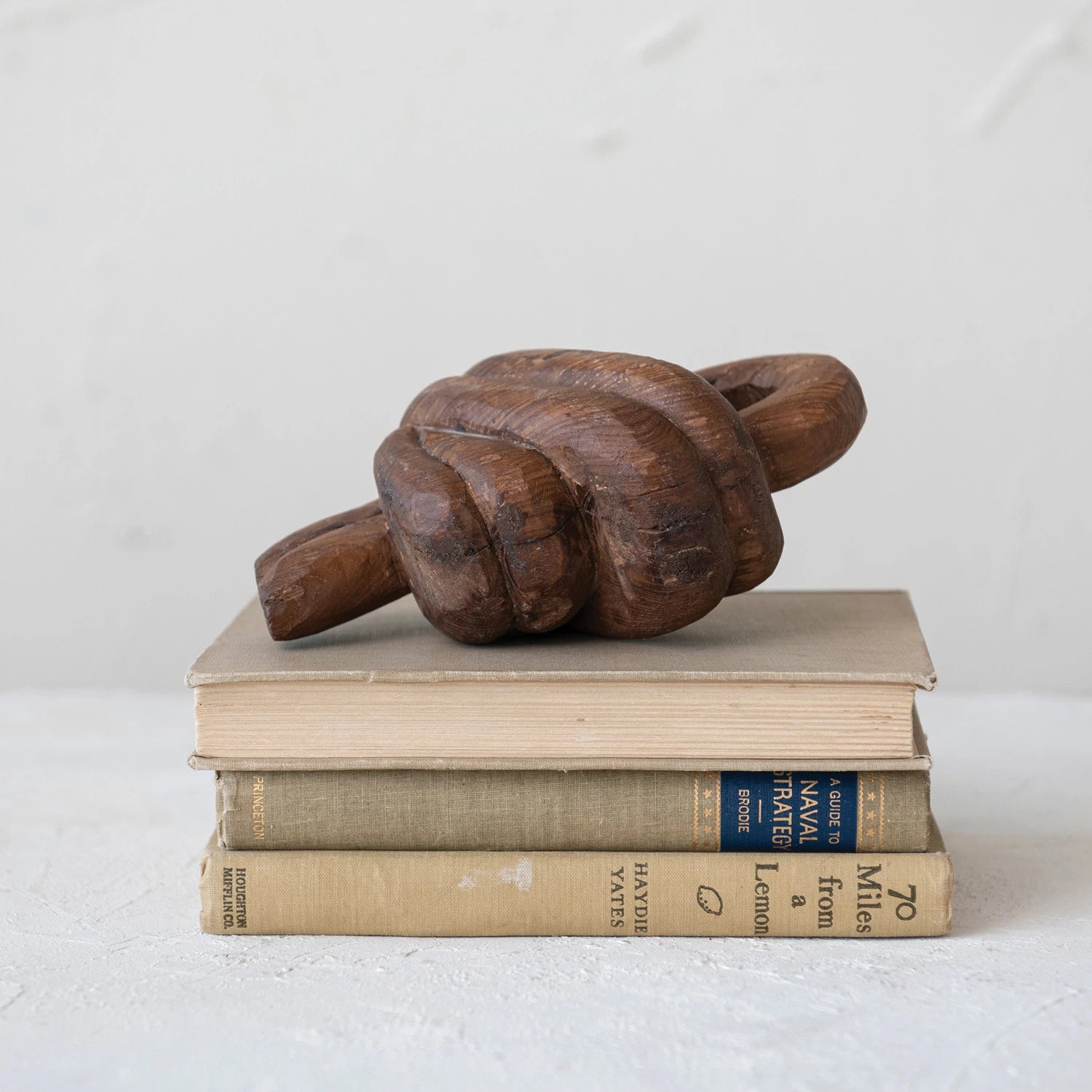 Hand-Carved Reclaimed Wood Knot Décor, Stained Finish