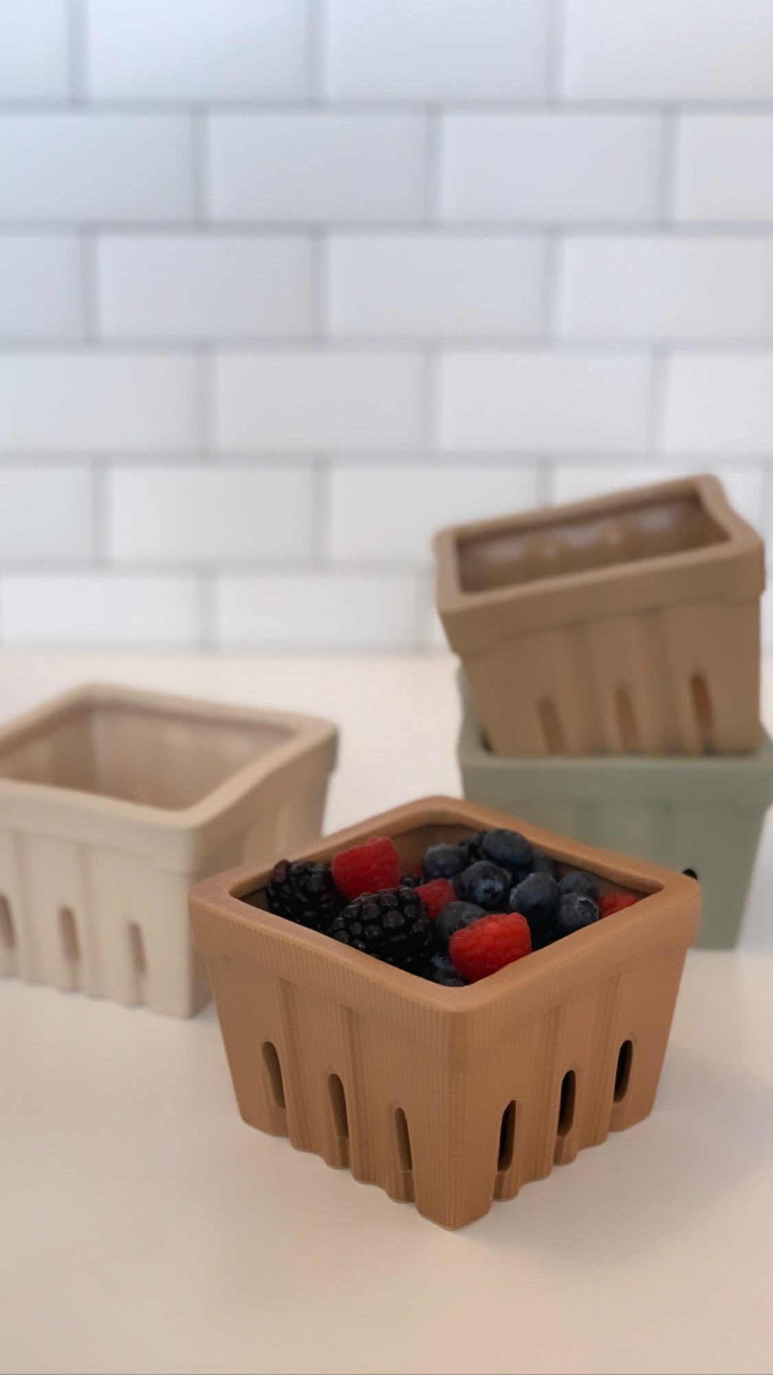 Stoneware Berry Basket