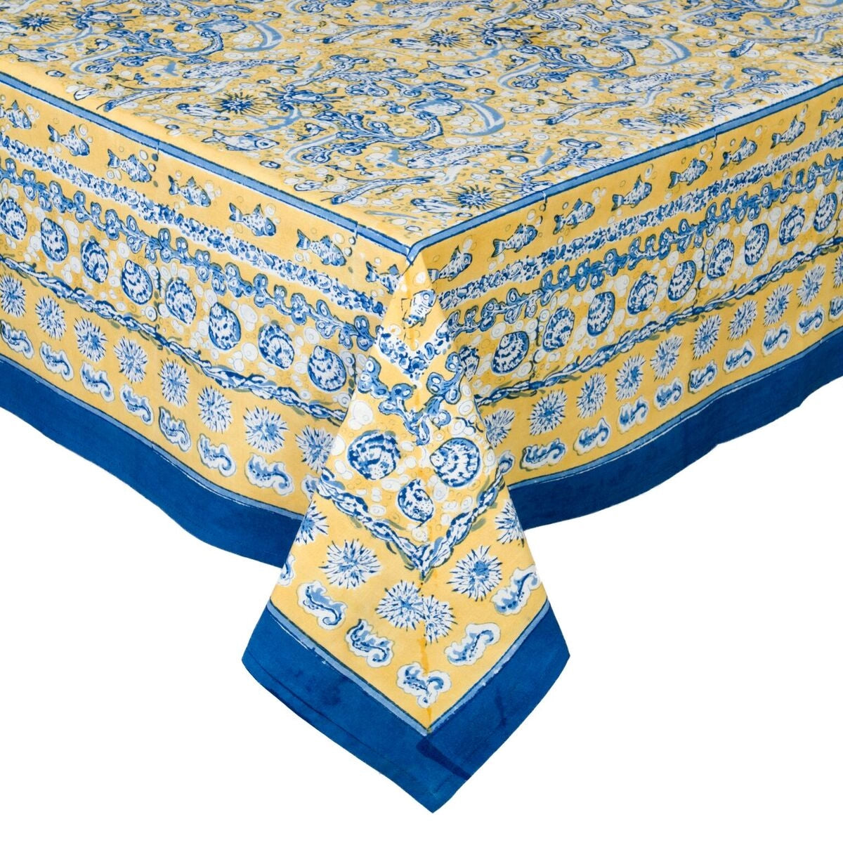 La Mer Blue/Yellow Tablecloth