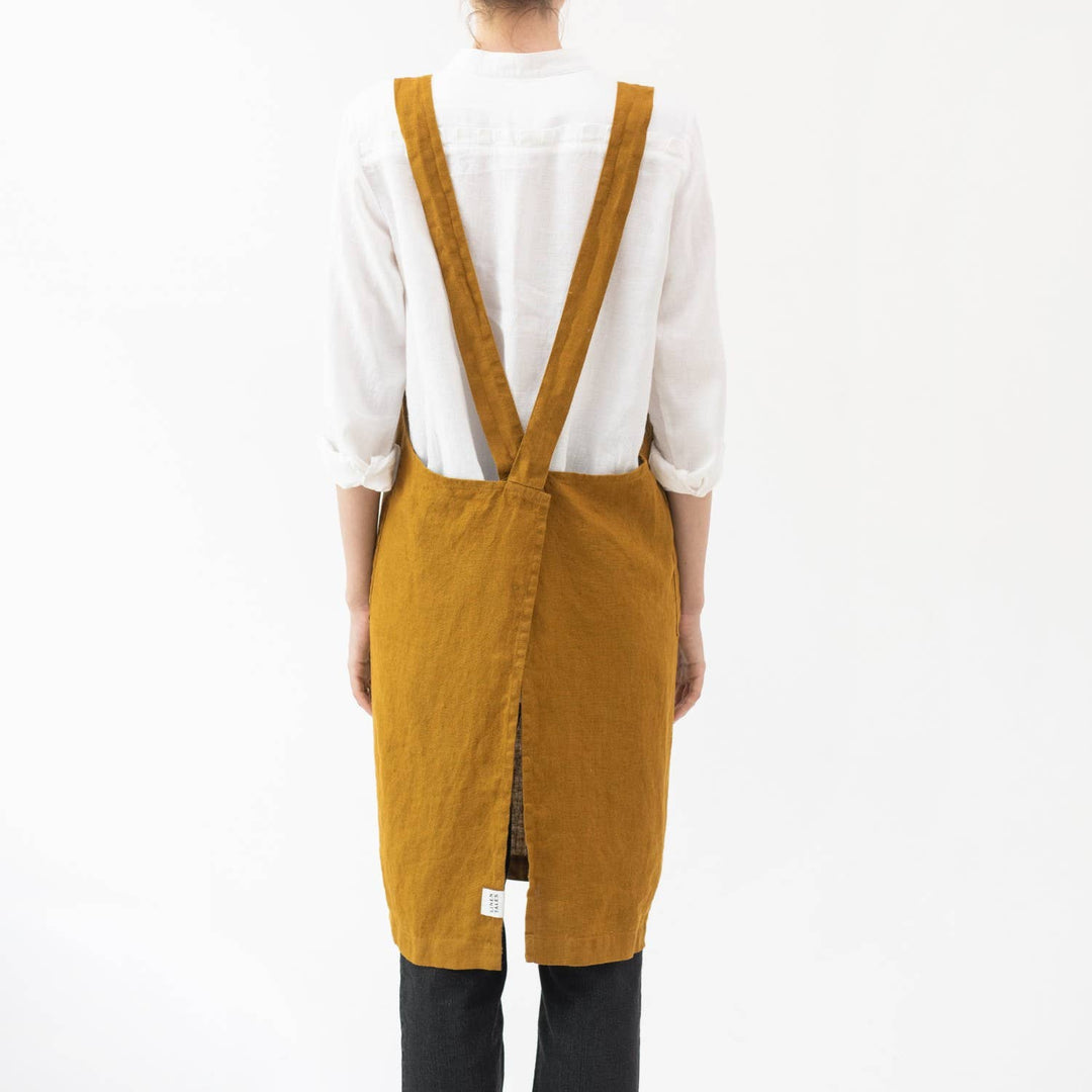 Bronze Linen Crossback Apron