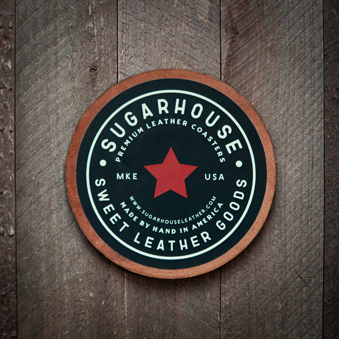 New England Football Leather Coaster