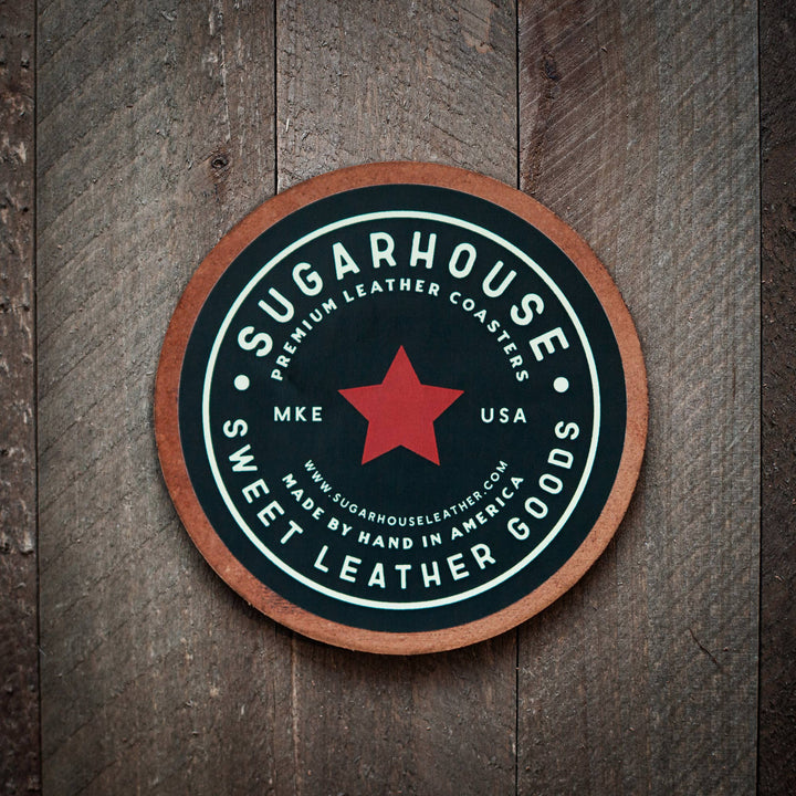 New England Football Leather Coaster