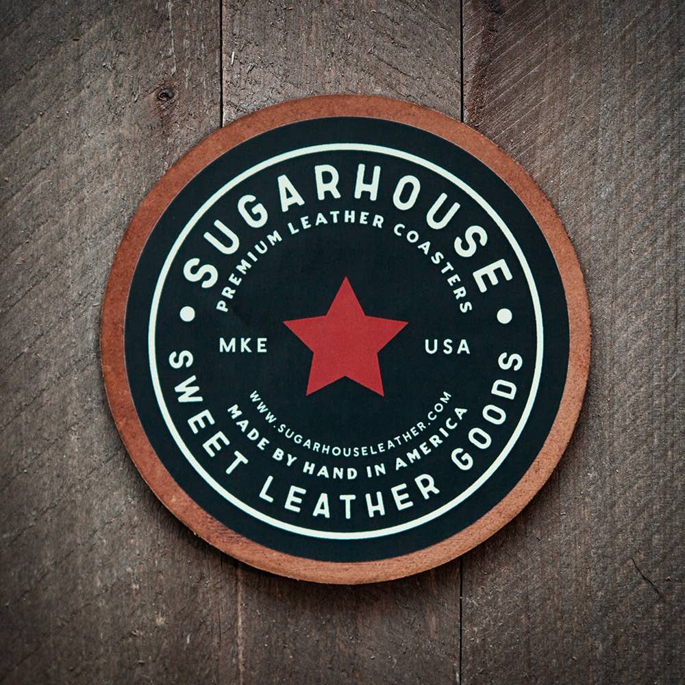 New Hampshire State Silhouette Leather Coaster