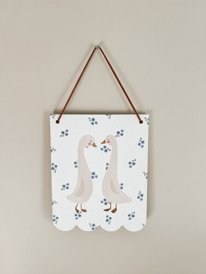 Swan & Floral Hanging Wall Art | Nursery Decor