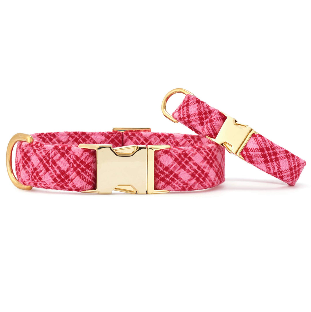HTH x TFD Katherine Plaid Valentine's Day Dog Collar