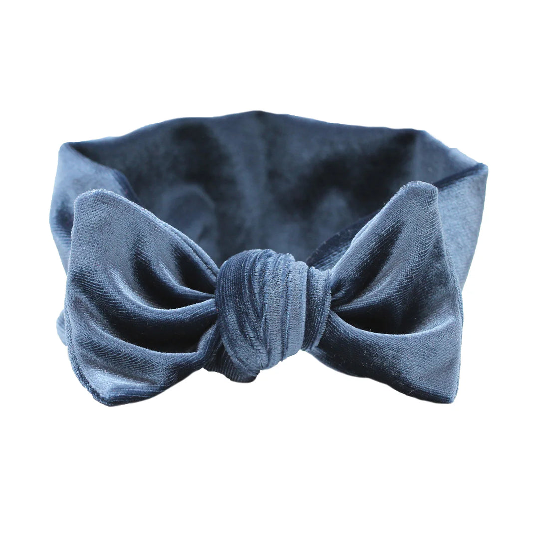 Lou Lou Velvet - Blue Steel Knot Headband