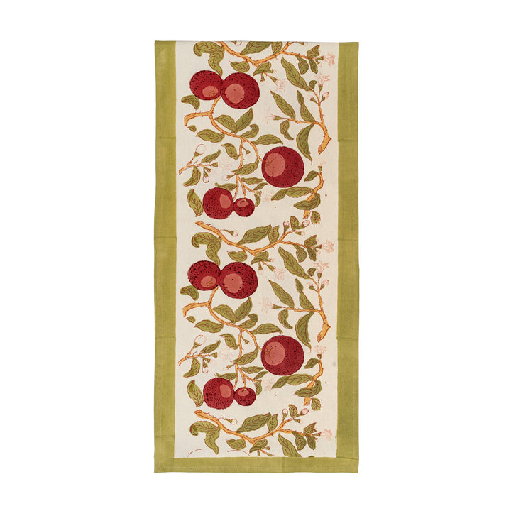 Orange Tree Table Runner - Red Green - 16" x 72"