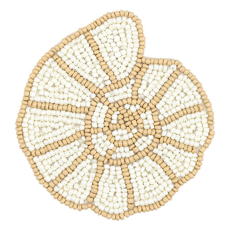 Shell Beaded Coasters, Set of 4