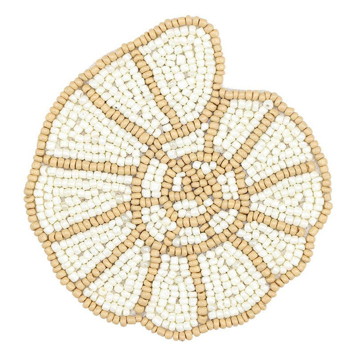 Shell Beaded Coasters, Set of 4