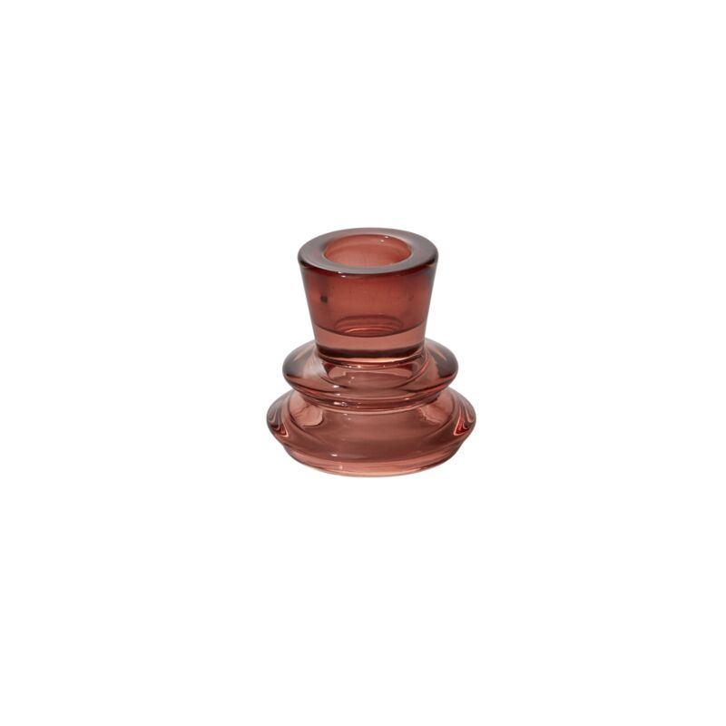 Mauve Glass Candleholder, Small