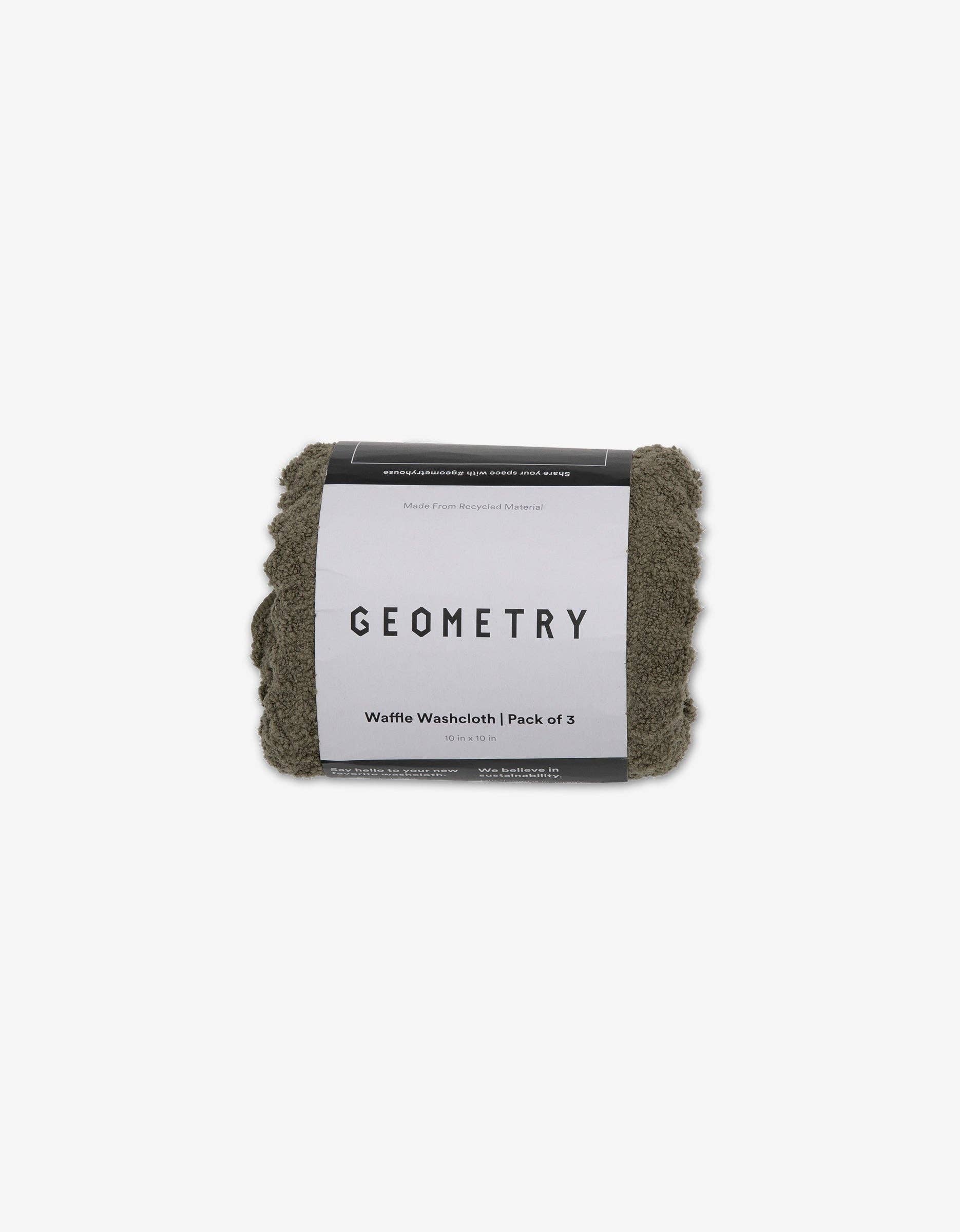 Geometry 'Forest' Waffle Washcloth Set