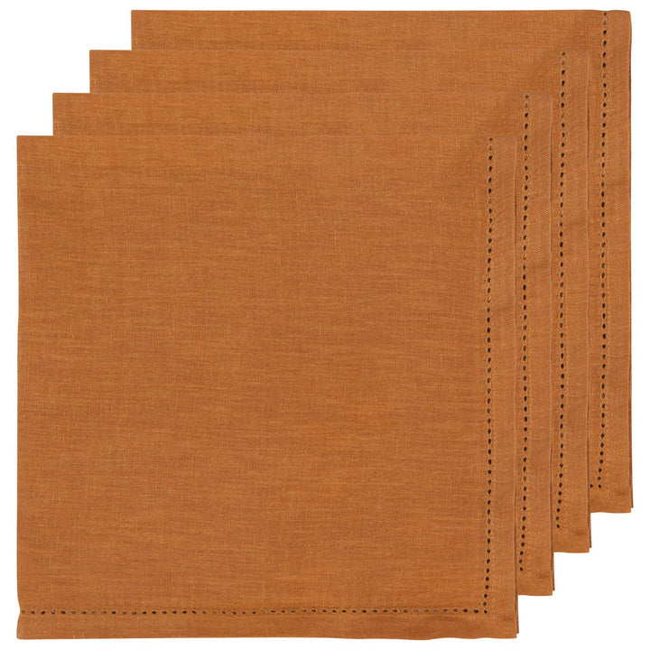Amber Hemstitch Linen Napkins Set of 4