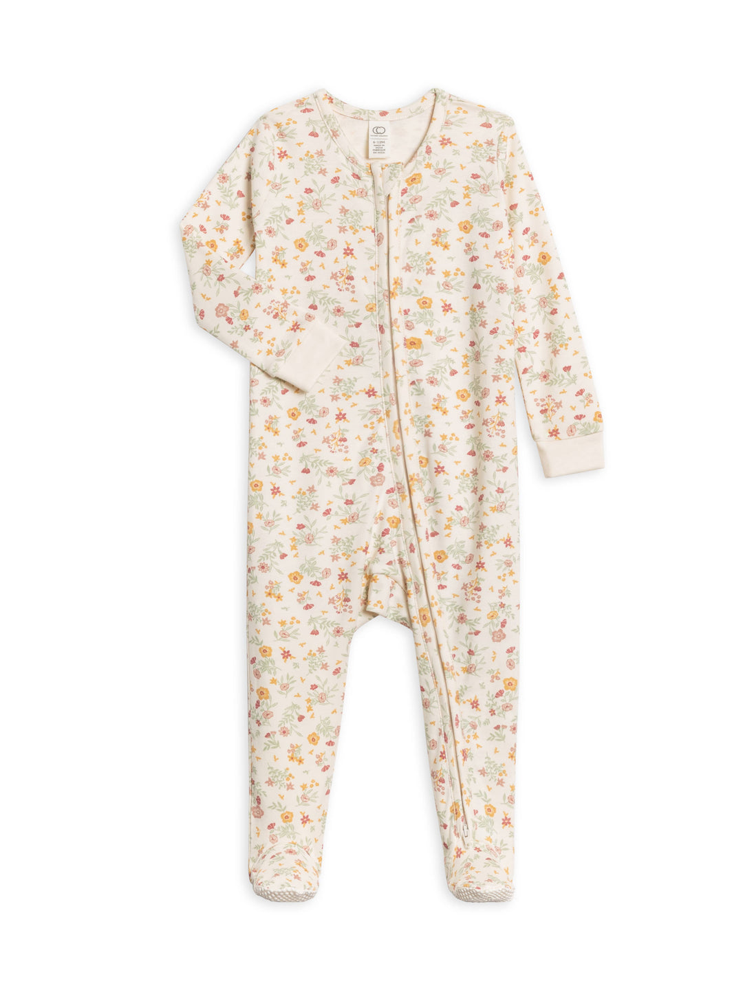 Colored Organics Baby Peyton Zipper Sleeper - Bianca Floral / Berry