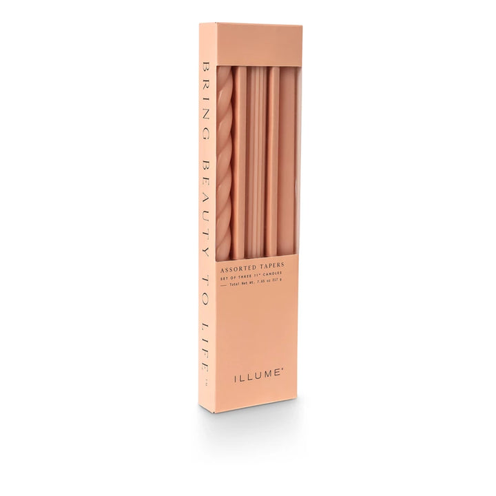 Assorted Candle Tapers 3-Pack - Coral