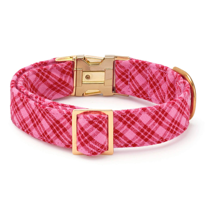 HTH x TFD Katherine Plaid Valentine's Day Dog Collar