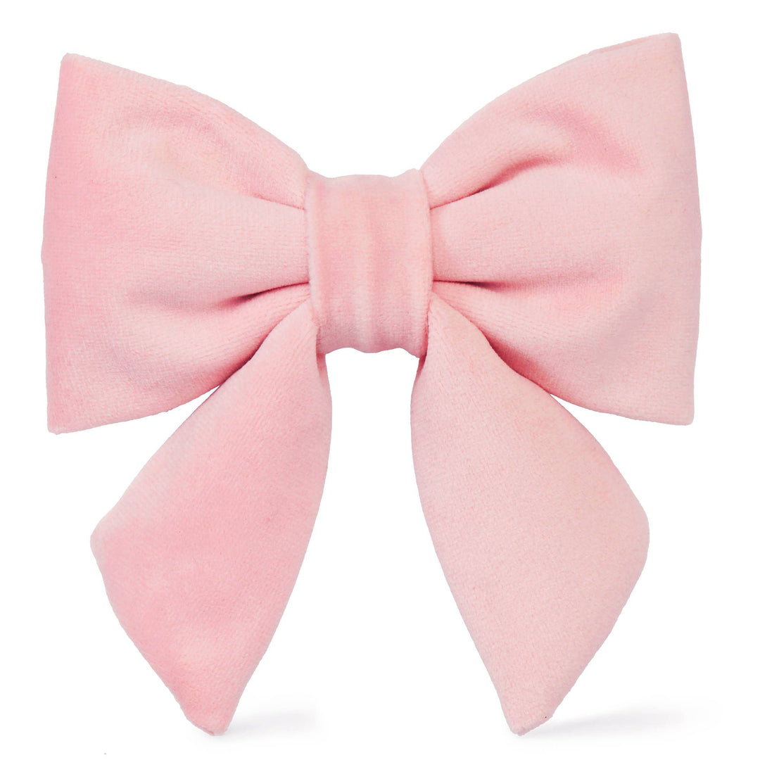 Blush Pink Velvet Valentine's Day Lady Dog Bow