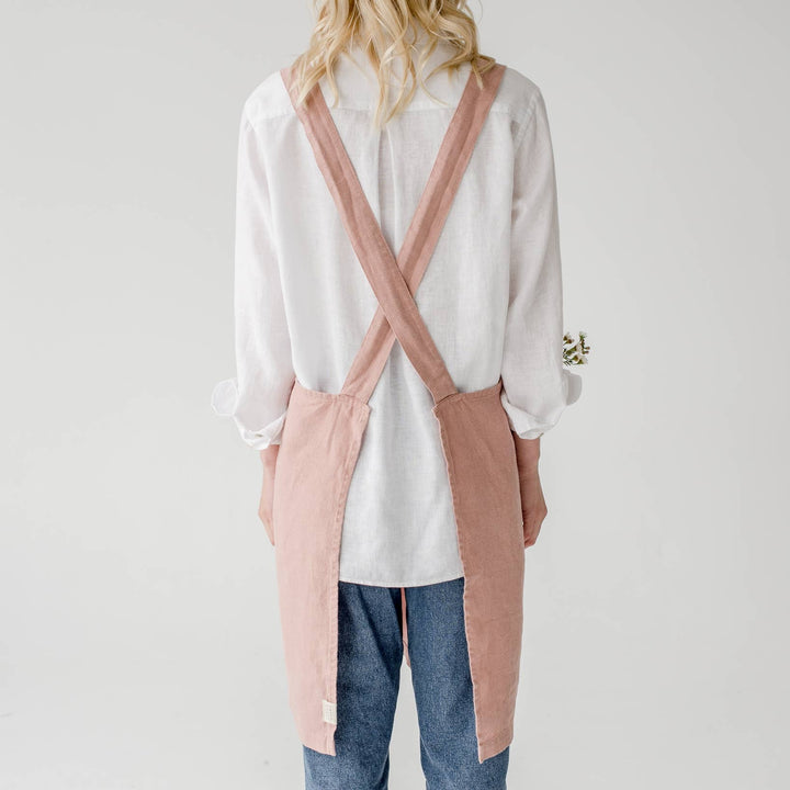 Cafe Creme Linen Crossback Apron