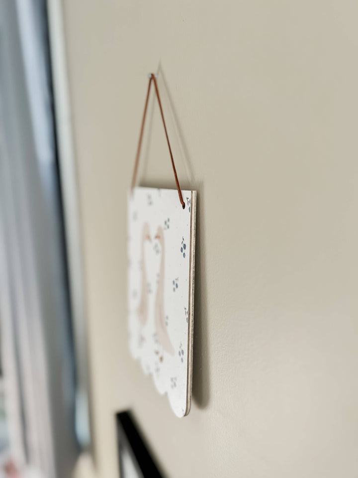 Swan & Floral Hanging Wall Art | Nursery Decor