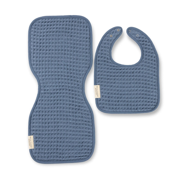 Bella Tunno Reversible Bib + Burp Set Rain