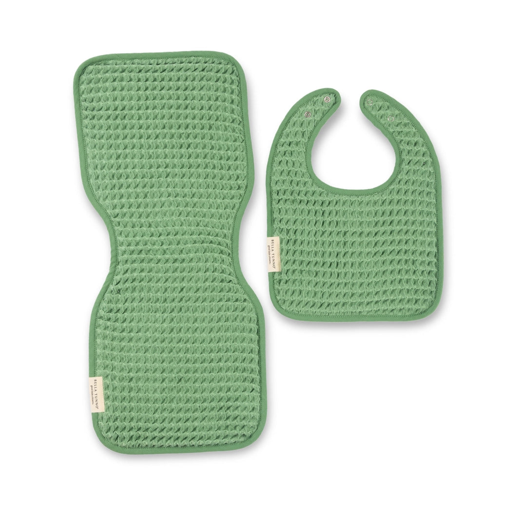 Bella Tunno Reversible Bib + Burp Set Sea Foam