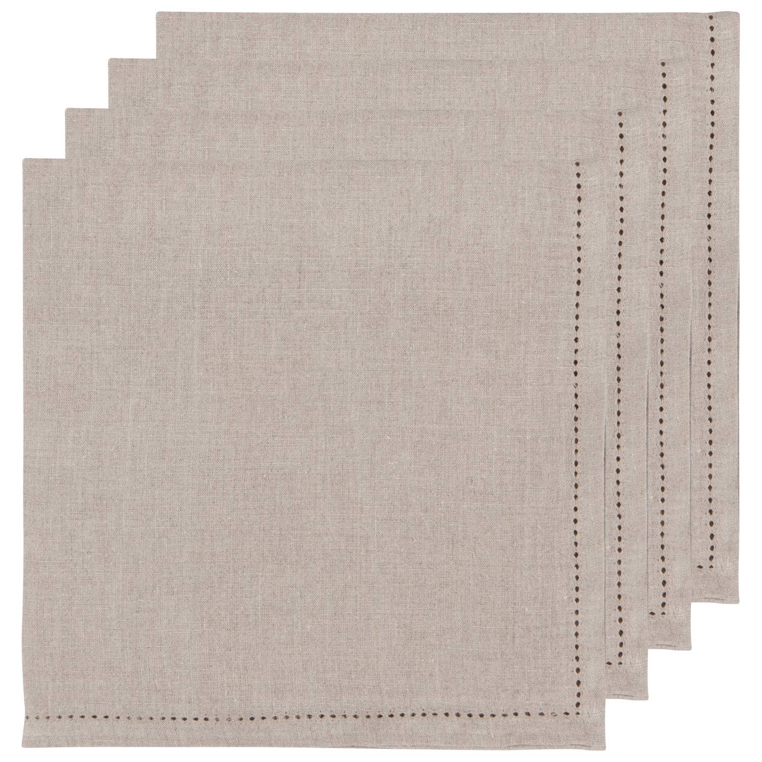 Natural Hemstitch Linen Napkins Set of 4