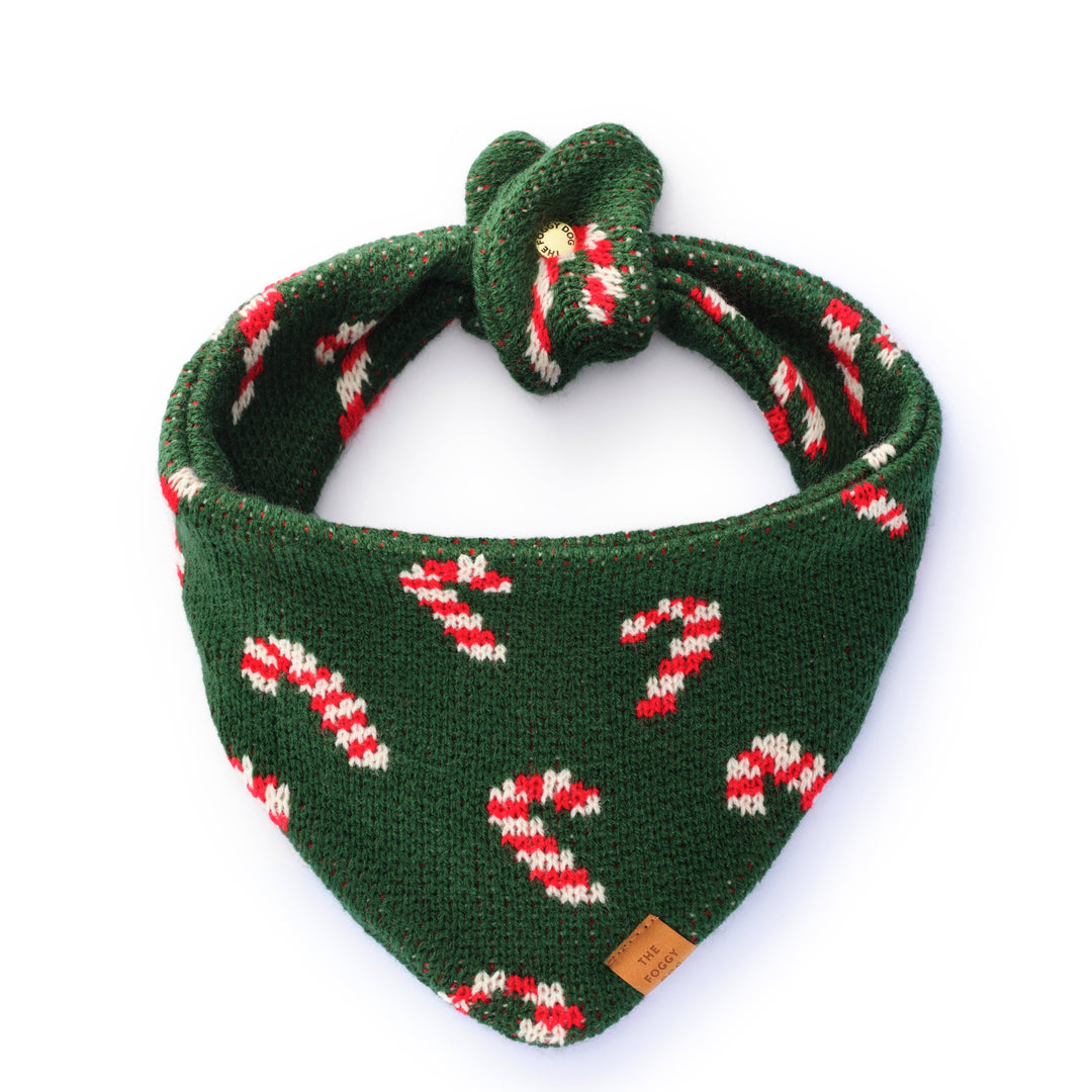 Foggy Dog 'Candy Cane' Knit Holiday Dog Bandana