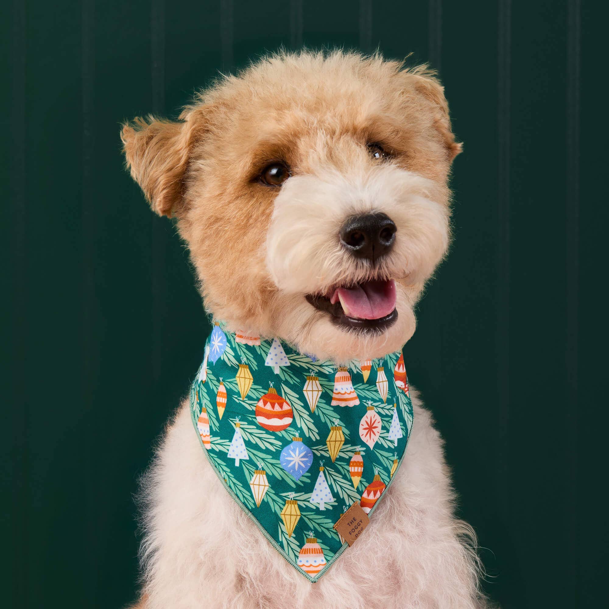 'Foggy Dog' Dog Bandana - Festive Ornaments