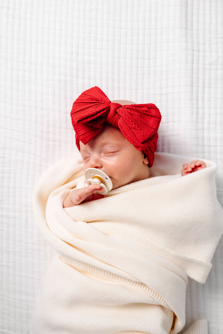 Lou Lou & Co Cable Knit Headband - "Red"