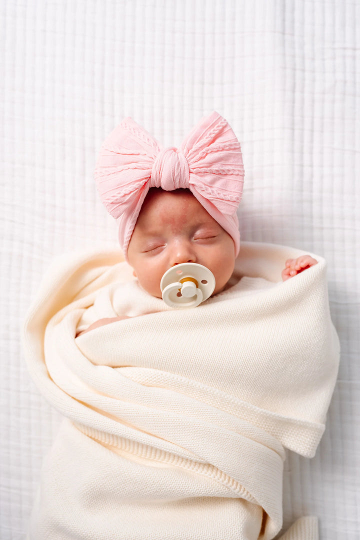 Lou Lou & Co Cable Knit Headband - "Baby Pink"
