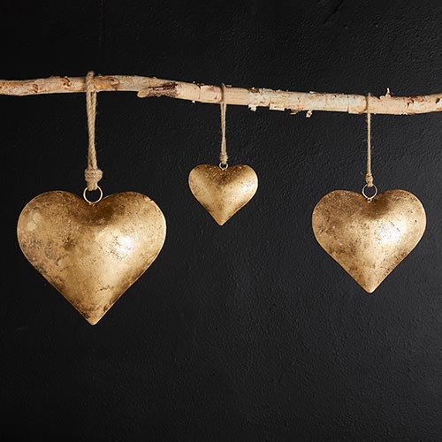 Golden Antique Heart - Medium