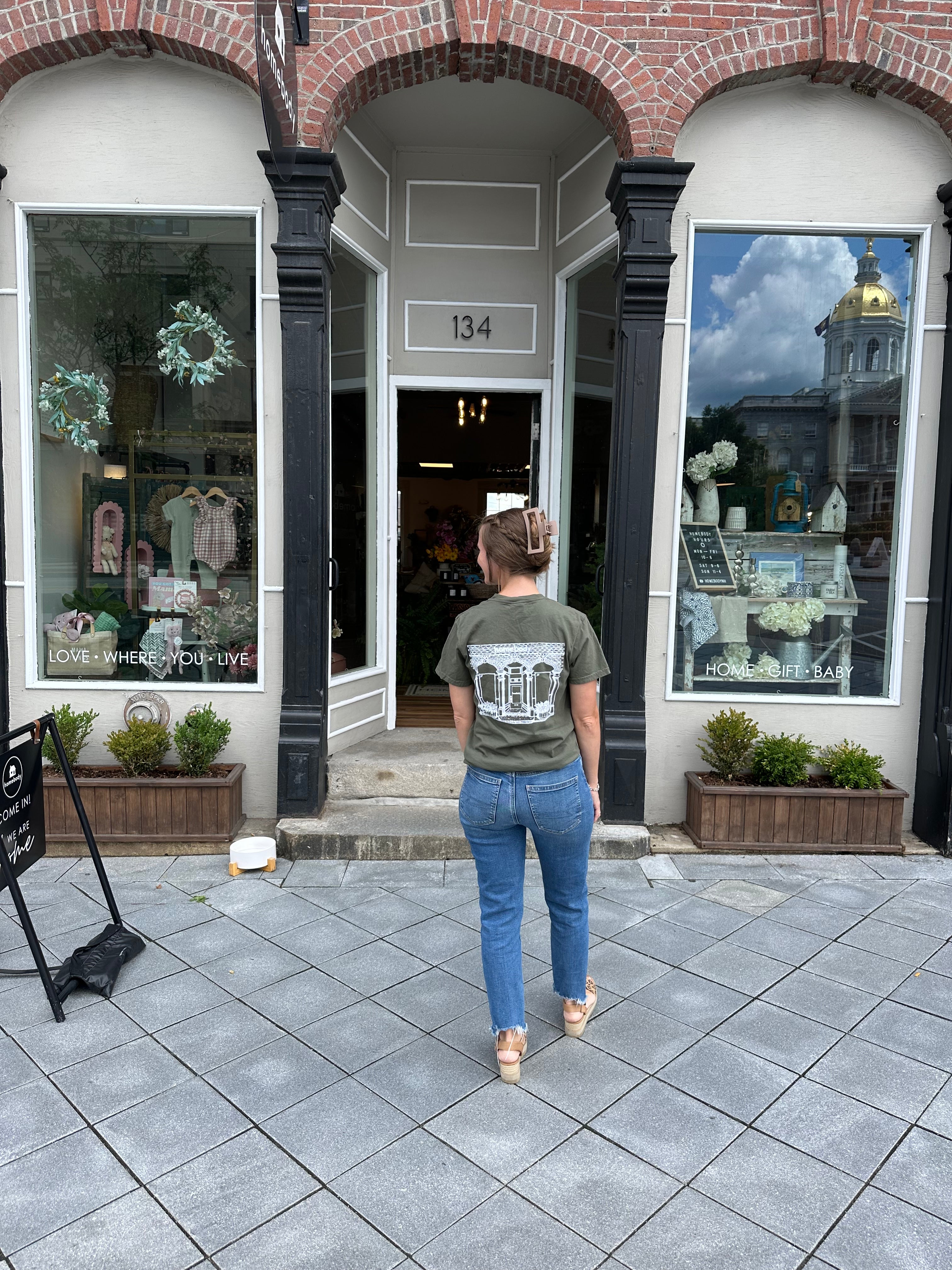 Homebody Storefront T-shirt - Deep Sage