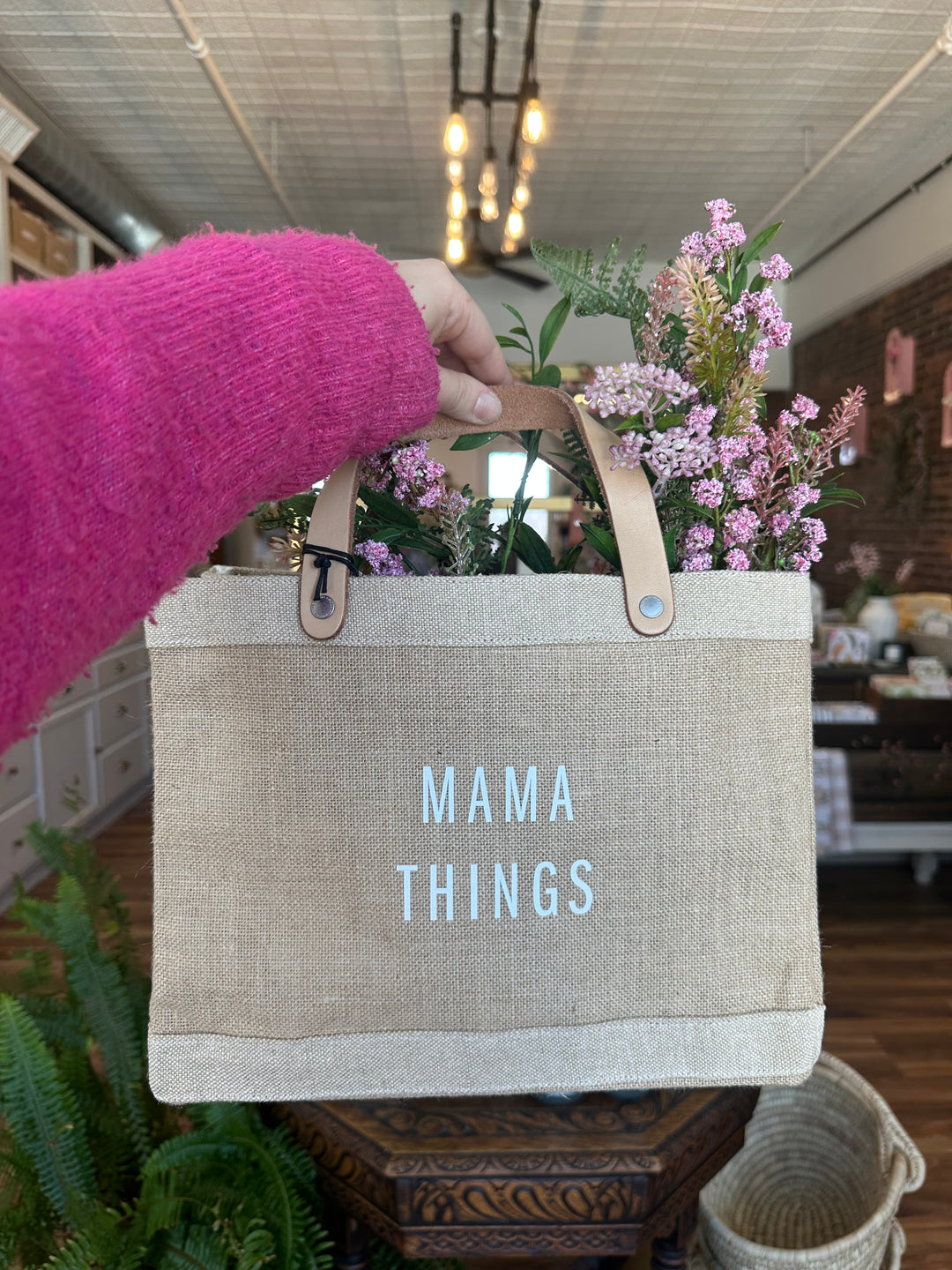 'Mama Things' Petite Market Bag in Natural