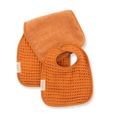 Bella Tunno Reversible Bib + Burp Set Pumpkin