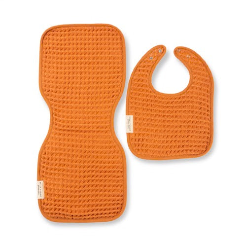 Bella Tunno Reversible Bib + Burp Set Pumpkin