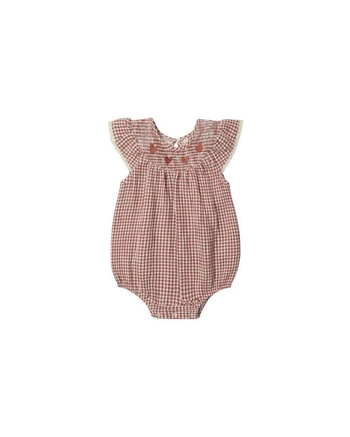 Quincy Mae Lenore Romper || Red Gingham