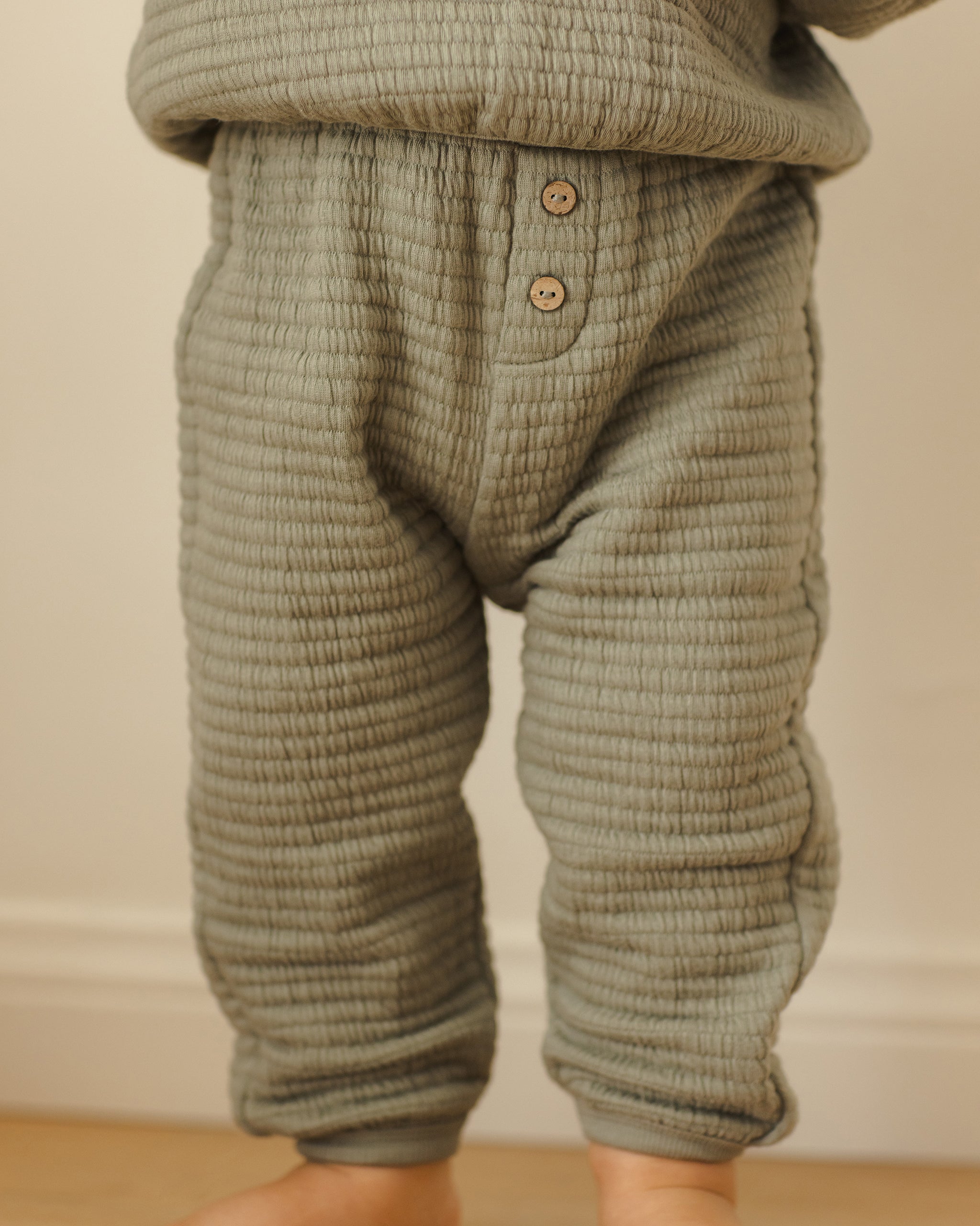 Quincy Mae Textured Sweat Set || Forest