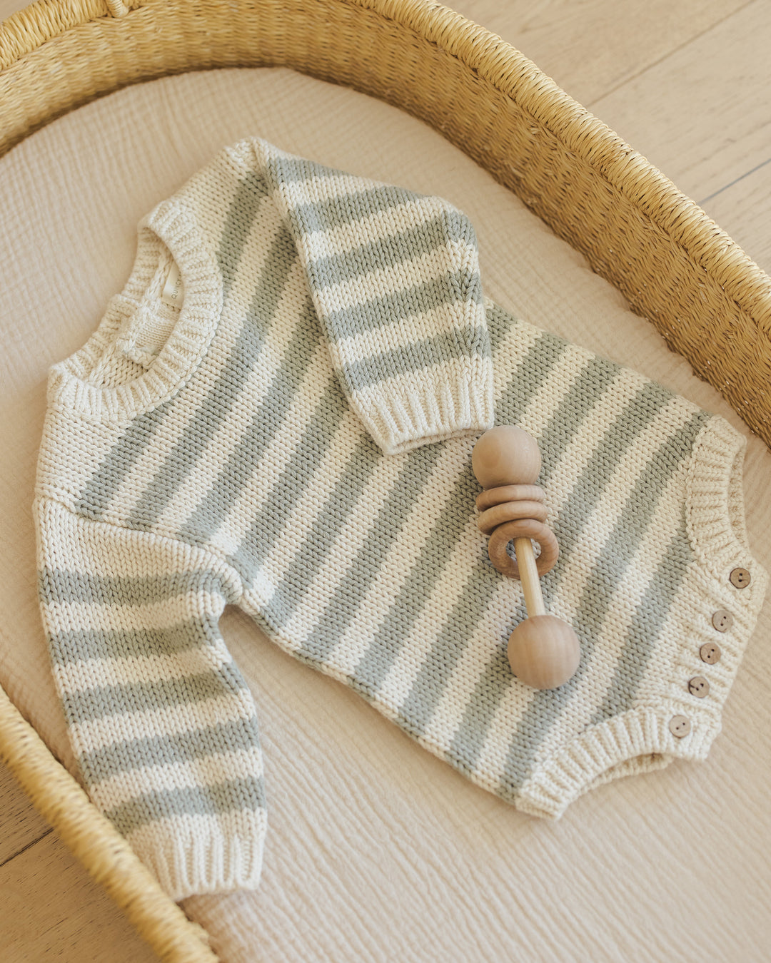 Quincy Mae Rex Romper || Fern Stripe