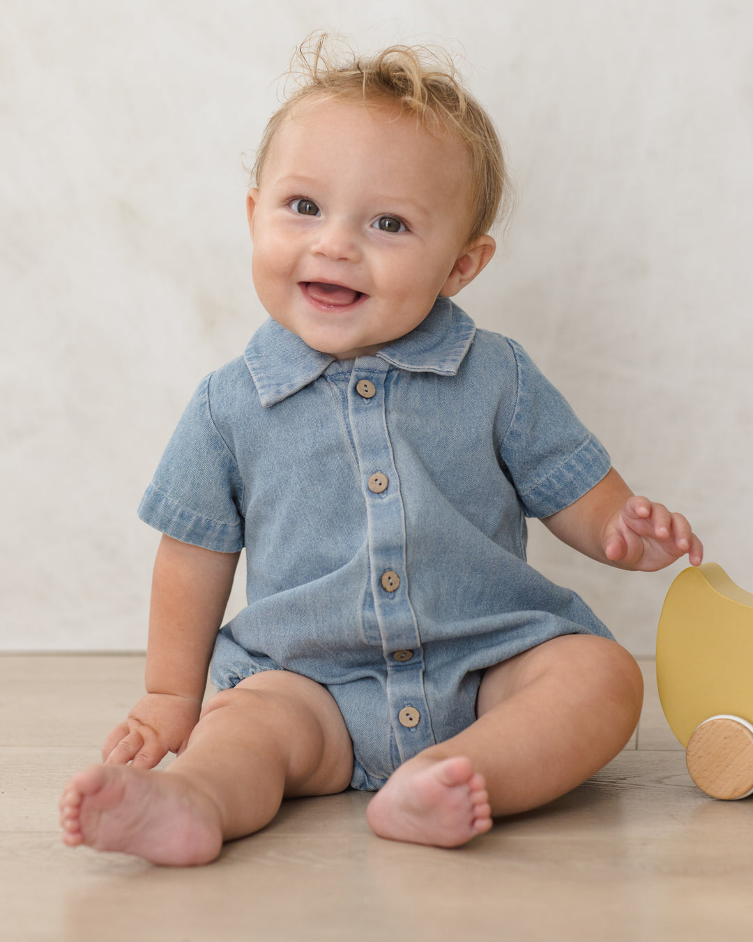 Quincy Mae Matteo Romper || Chambray