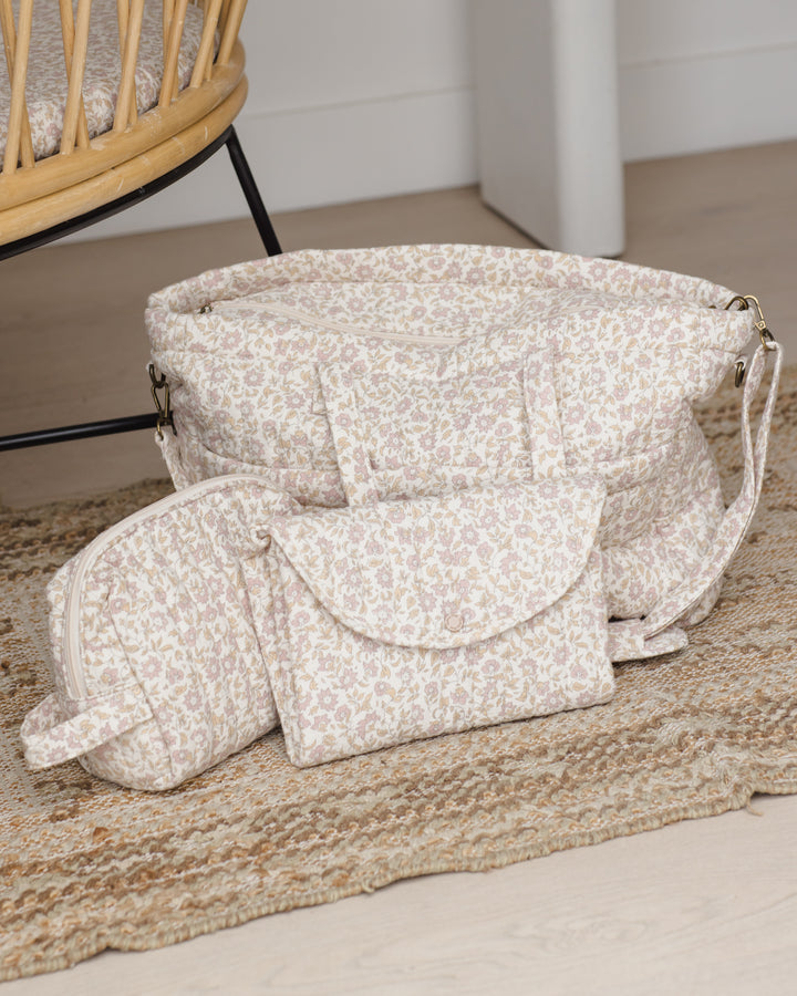Quincy Mae Diaper Bag + Changing Pad Set || Wildflower Woven