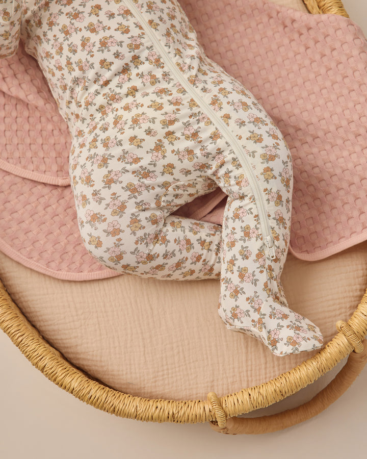 Quincy Mae Bamboo Zip Footie || Wildflower