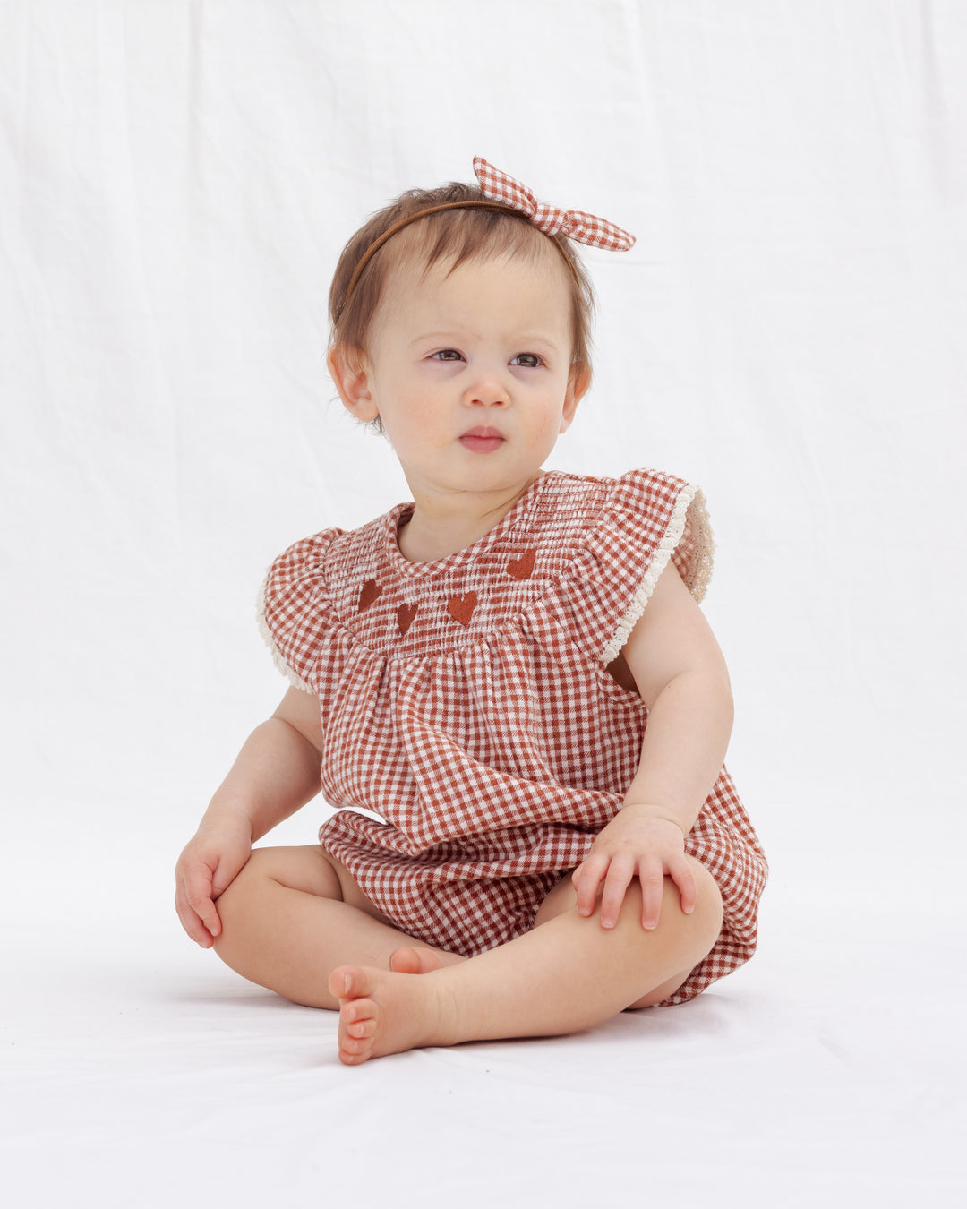 Quincy Mae Lenore Romper || Red Gingham