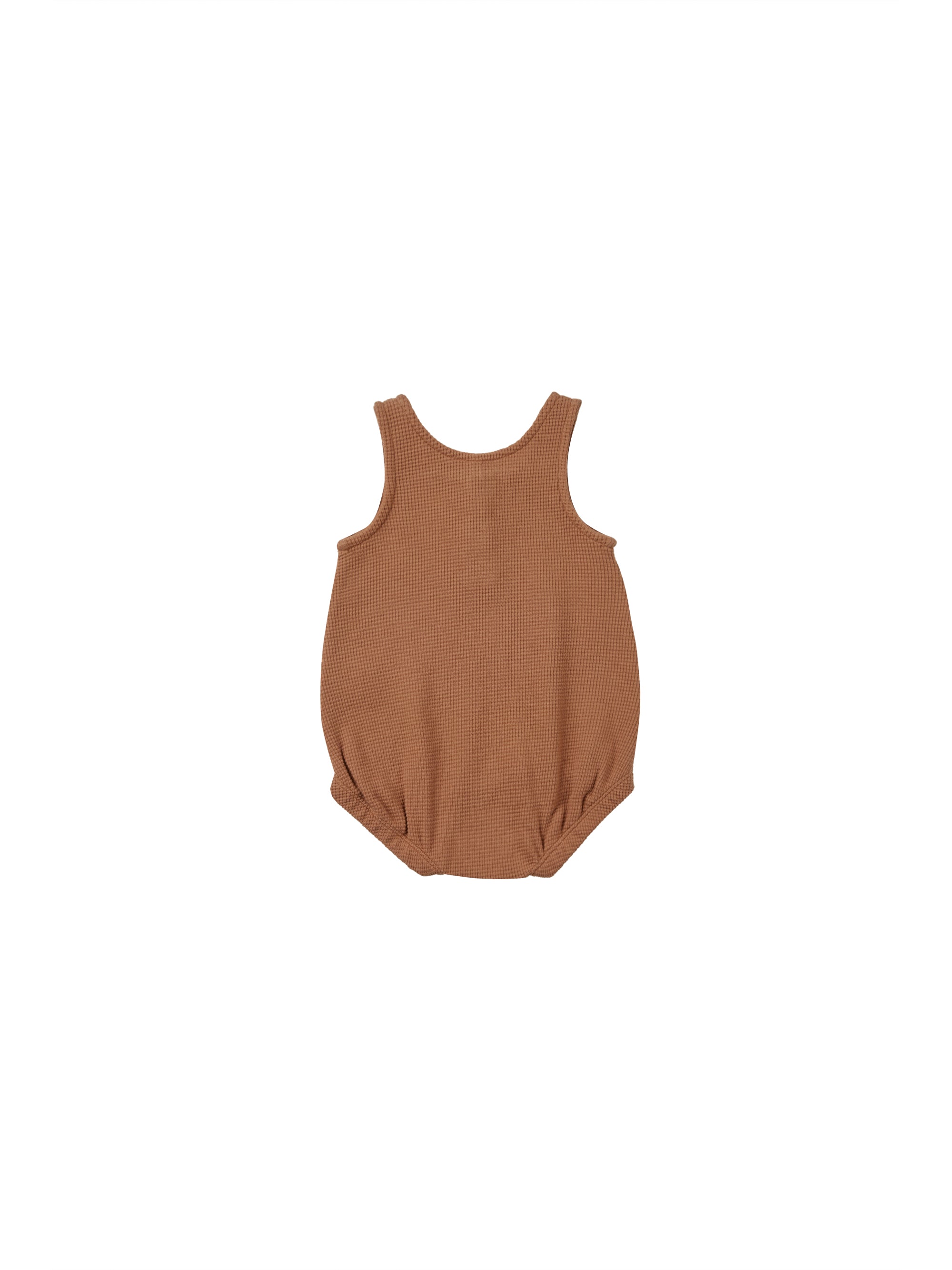 Quincy Mae sleeveless bubble romper || clay