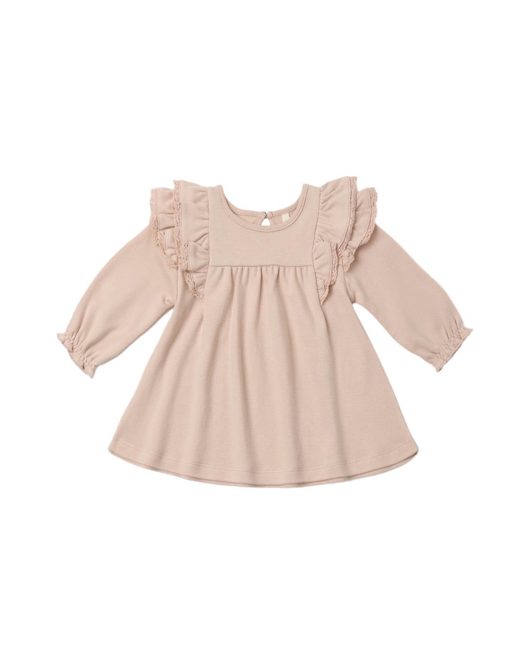 Quincy Mae Long Sleeve Flutter Dress || Dusty Rose
