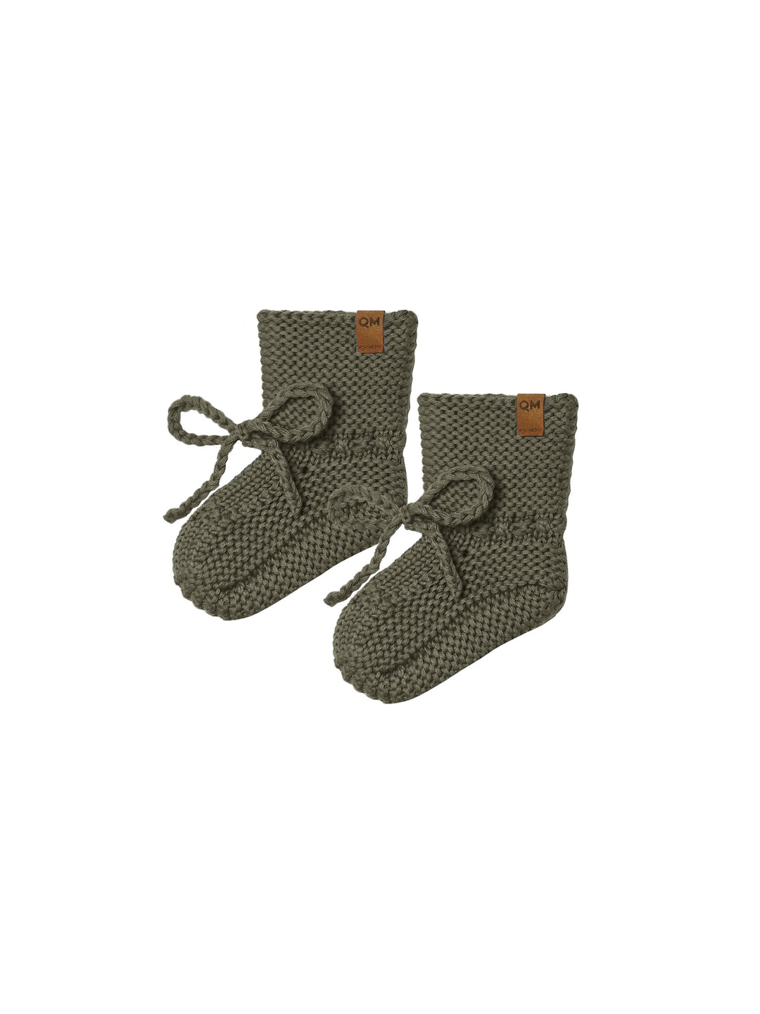 Quincy Mae knit booties || forest