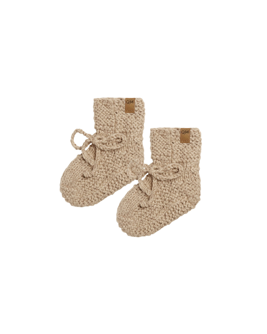 Quincy Mae knit booties || latte speckled