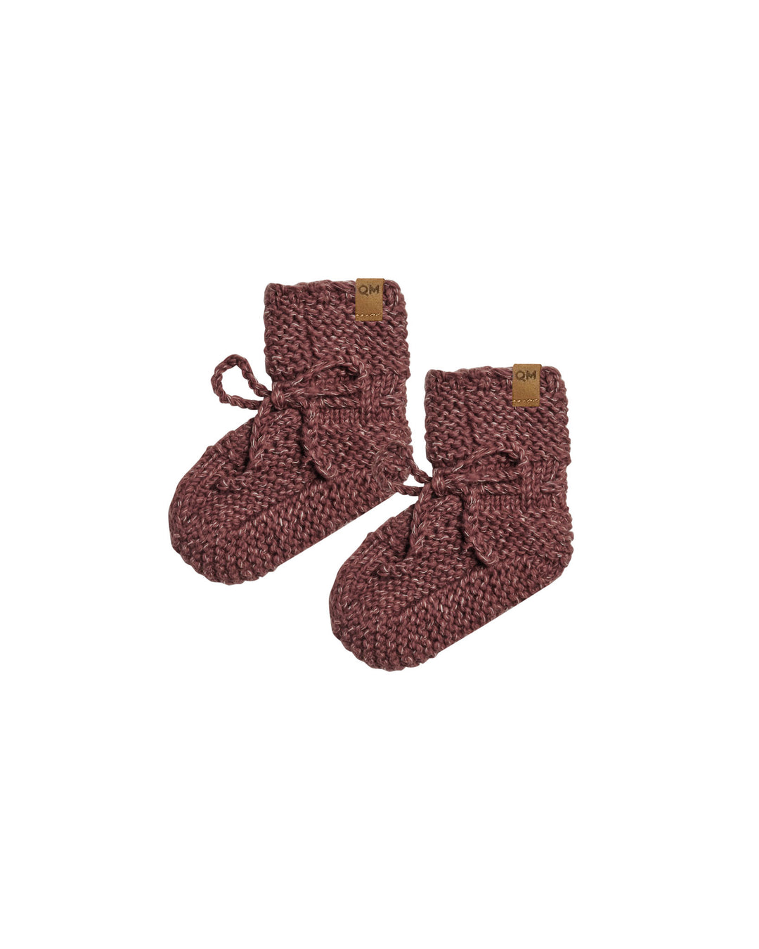 Quincy Mae knit booties || plum heathered