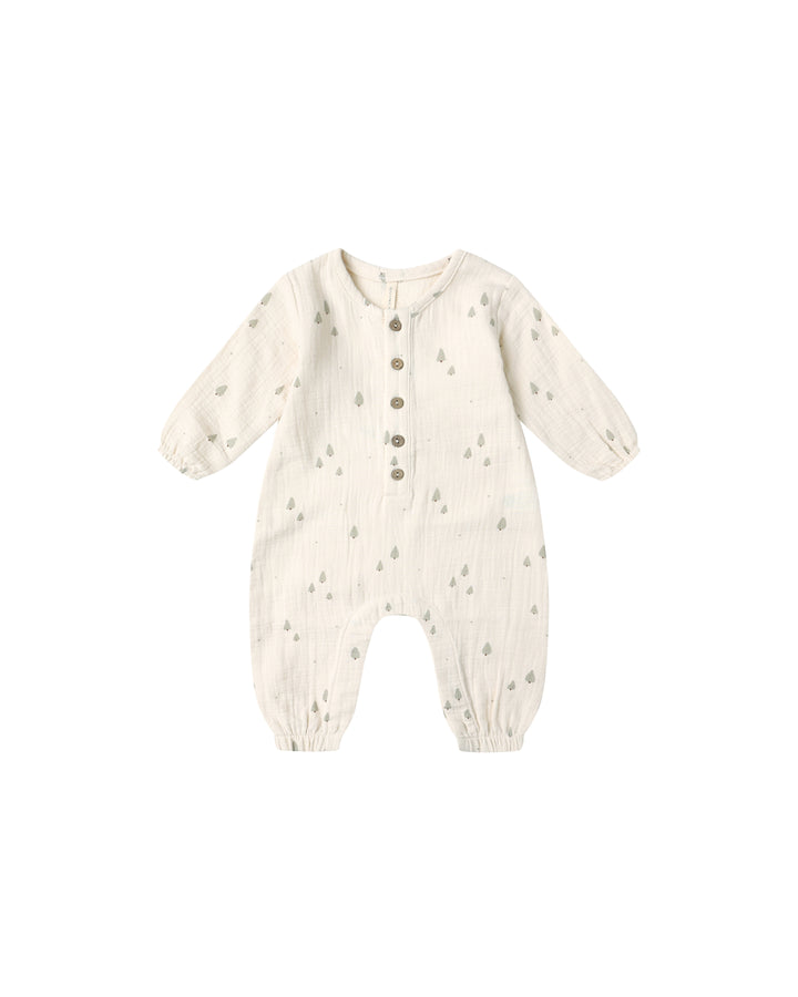 Quincy Mae Woven Jumpsuit || Trees