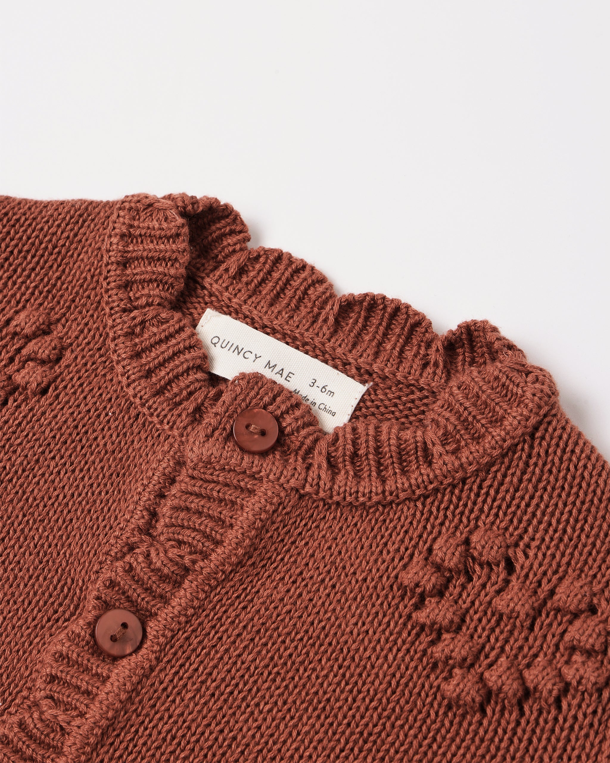 Quincy Mae Knit Cardigan || Red