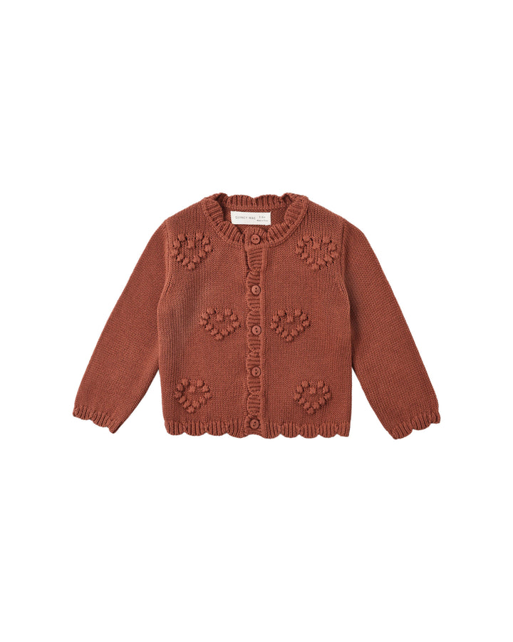 Quincy Mae Knit Cardigan || Red