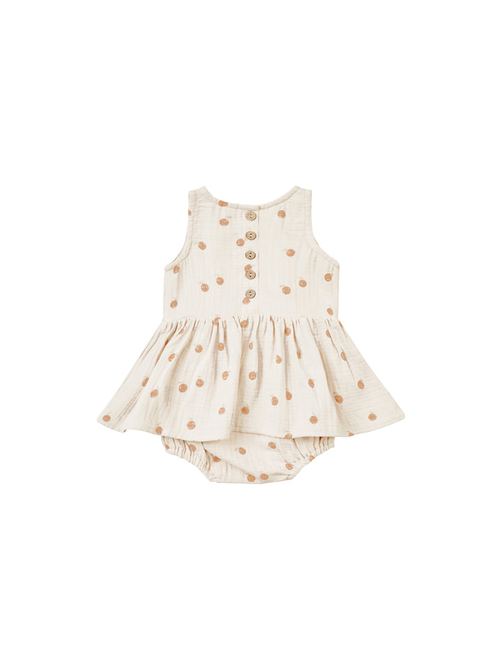 Quincy Mae skirted tank romper || oranges